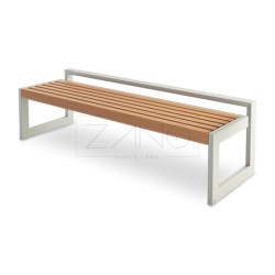 Sitzbank aus Stahl/ Edelstahl und Holz