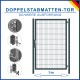CLASSIC Tor Gartentor Doppelstabmattentor 1m breit 60 o. 80mm Pfosten RAL7016 Anthrazit