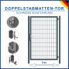 CLASSIC Tor Gartentor Doppelstabmattentor 1m breit 60 o. 80mm Pfosten RAL7016 Anthrazit