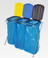 GEWA Abfallsammler 3 x 70/120l station&auml;r mit bunten...