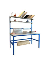 GEWA Passendes Regalanbau L1600 x B800 x H1850 mm mit Regalen f&uuml;r Packtisch PTOR-1600-P pulverbeschichtet passend f&uuml;r Arbeitsplattengr&ouml;&szlig;e 1600 mm H&ouml;he 1850 mm
