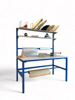 GEWA Packtisch L2000 x B800 x H850 mm pulverbeschichtet Arbeitsplattengr&ouml;&szlig;e 2000 x 800 mm mit Melaminharz Beschichtung Tischh&ouml;he 850 mm Tischbelastung max.100 kg