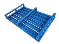 GEWA Stahlpalette mit Boden aus Vierkantprofilen L x B 1200 x 1000 mm Kufen stabile Stahlkonstruktion pulverbeschichtet oder lackiert Belastung max. 2000 kg