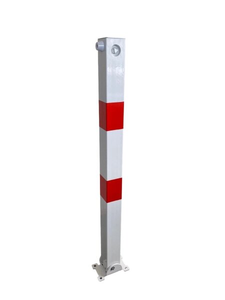 GEWA Absperrpfosten 70x70mm wei&szlig;-rot umlegbar zum Aufd&uuml;beln