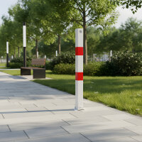 GEWA Absperrpfosten 70x70mm wei&szlig;-rot umlegbar zum...