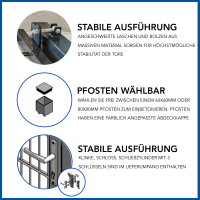 Classic Gartentor Gartent&uuml;r Zauntor Einzeltor Tor Zaun Doppelstabmatten GEWA