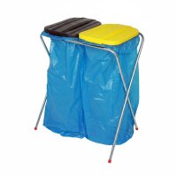 GEWA Abfallsammler 2 x 120l station&auml;r mit Deckeln...