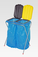 GEWA Abfallsammler 2 x 120l station&auml;r mit Deckeln...