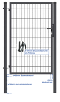 GEWA ETE-656-2030-1000-TP50-7016 Einzeltor ECONOMY RAL7016 anthrazit H 2000 mm und B1000 mm