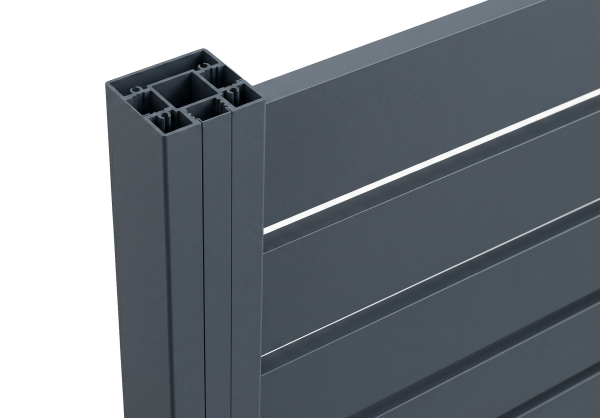 GEWA Auminium Pfosten 68x68x2500 mm zum einbetonieren Anthrazit f&uuml;r Zaunh&ouml;he 1900 mm