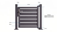 GEWA ALU Premium Einzeltor 1680 x 1200 mm Anthrazit pulverbeschichtet mit Pfosten