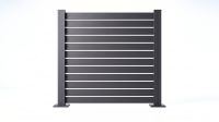 GEWA Aluminium Zaunfeld H1900 x B1830 mm Anthrazit mit 100 mm Paneelen und 20 mm Paneelenspalt