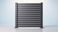 GEWA Aluminium Zaunfeld H1900 x B1830 mm Anthrazit mit 100 mm Paneelen und 20 mm Paneelenspalt