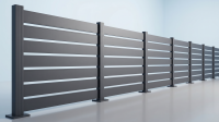 GEWA Aluminium Zaunfeld H1900 x B1830 mm Anthrazit mit 100 mm Paneelen und 20 mm Paneelenspalt
