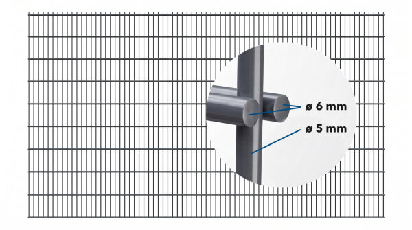 GEWA Doppelstabmatten Zaun Drahtst&auml;rke 656 mm H&ouml;hen 830-2430 mm