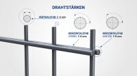 GEWA Doppelstabmatten Zaun Drahtst&auml;rke 868 mm H&ouml;hen 830-2430 mm