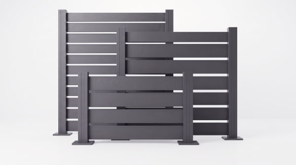 GEWA Aluminium Zaun Sichtschutz Paneelenzaun Alu 1800 mm breit 1200-1900 mm hoch Anthrazit RAL7016
