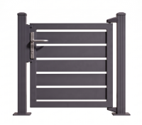 GEWA Aluminium Tor Pforte Sichtschutz Gartentor Alu 1200 mm breit 1200-1900 mm hoch Anthrazit RAL7016