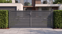 GEWA Aluminium Tor Pforte Doppeltor Gartentor Alu 3500 mm breit 1200-1900 mm hoch Anthrazit RAL7016