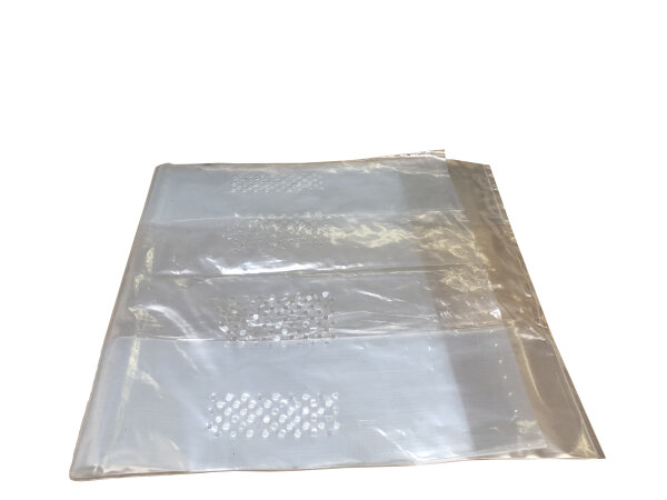 GEWA Kunststoffs&auml;cke f&uuml;r Styropor-Chip-Sauger LDPE-Seitenfalts&auml;cke 600/360 /2200 mm st&auml;rke 0,11mm tr&uuml;b-transparent mit Regenerat glatt und gelocht