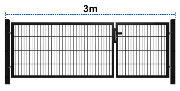 Zweifl&uuml;geltor B3000 mm Unsymmetrisch
